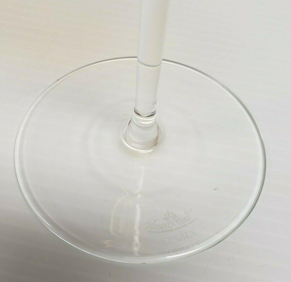 German Rosenthal Versace Medusa Lumiere Amber Crystal Wine Glass Set of Five, White