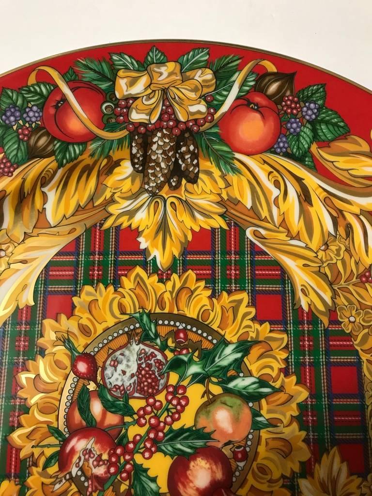 Rosenthal Versace porcelain charger Yuletide Cheer, 2006. Christmas with Versace 12
