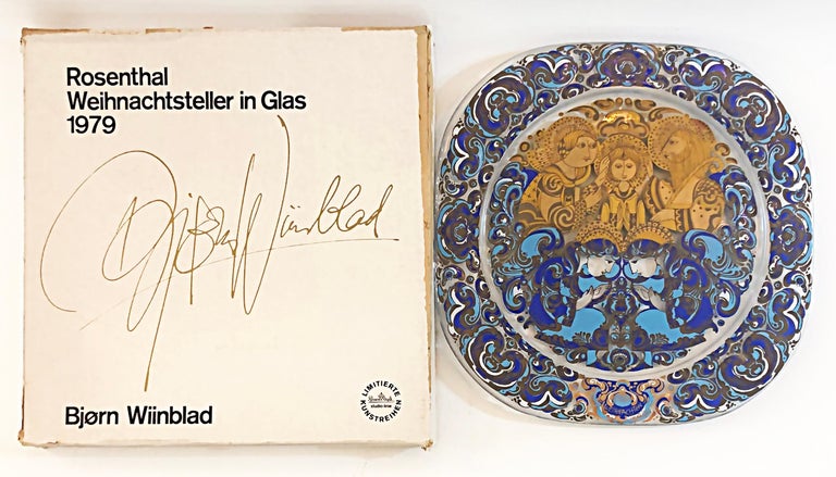 Rosenthal Weihnachtsteller in Glas 1979 Christmas Plate with Original Box  For Sale at 1stDibs