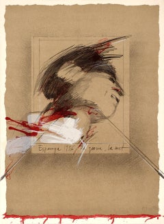 Roser Bru Artiste chilien Lithographie originale signée à la main, 1979, 29.9x22 in.