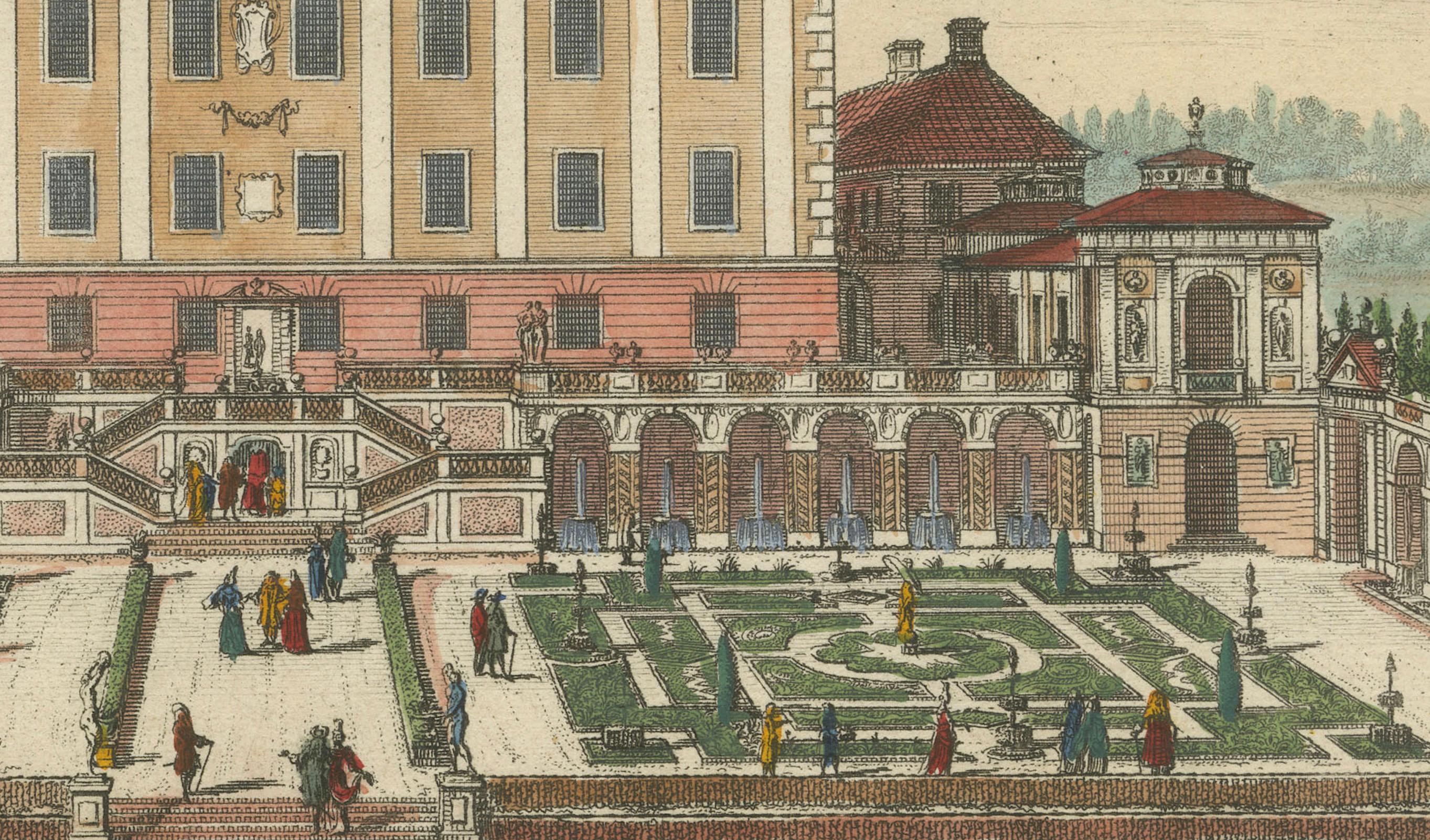 Gravé Palais de Rosersberg en Suède : Dual Perspectives par Willem Swidde, vers 1695 en vente