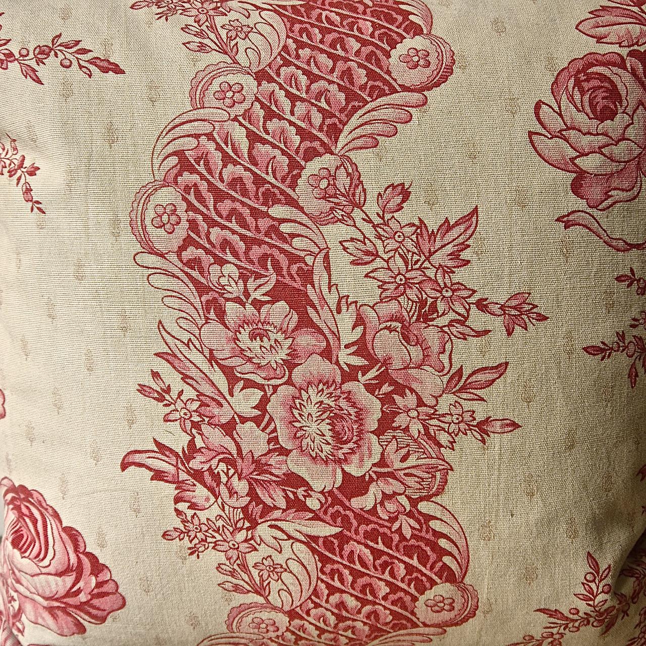  Roses and Columns With Tassels Cotton Pillow French, 19th Century In Good Condition For Sale In London, GB