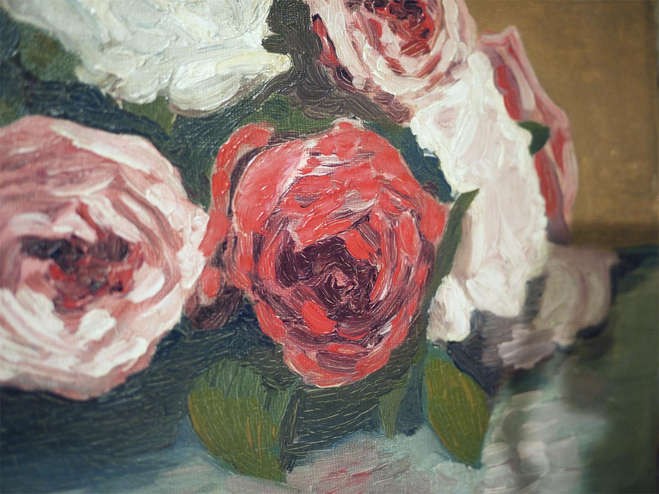 Flowers Oil Painting, Still Life with roses, 1950 1