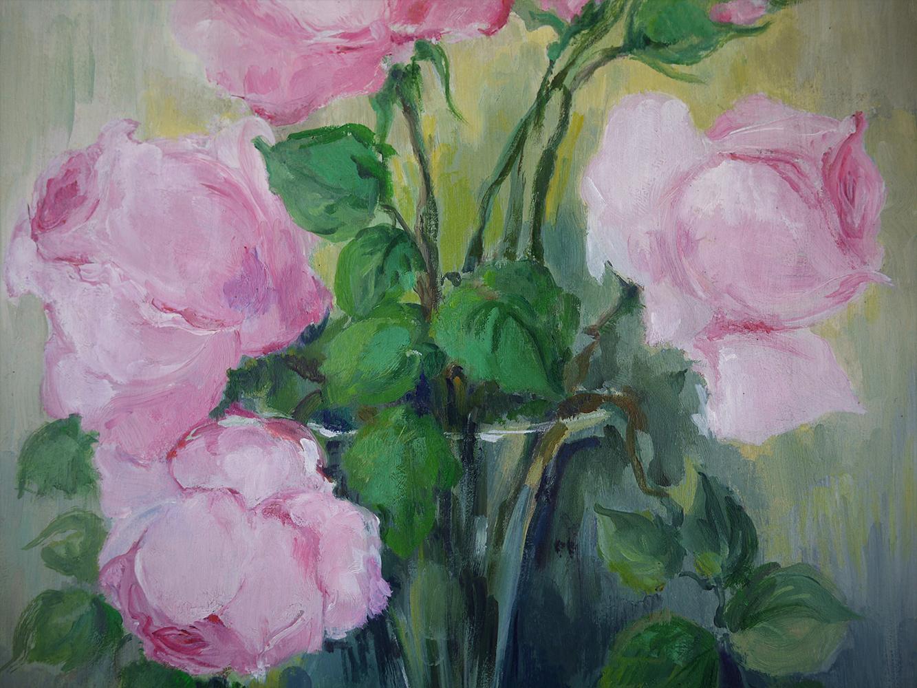 Roses Oil Painting, Still Life with Flowers, 1950 1