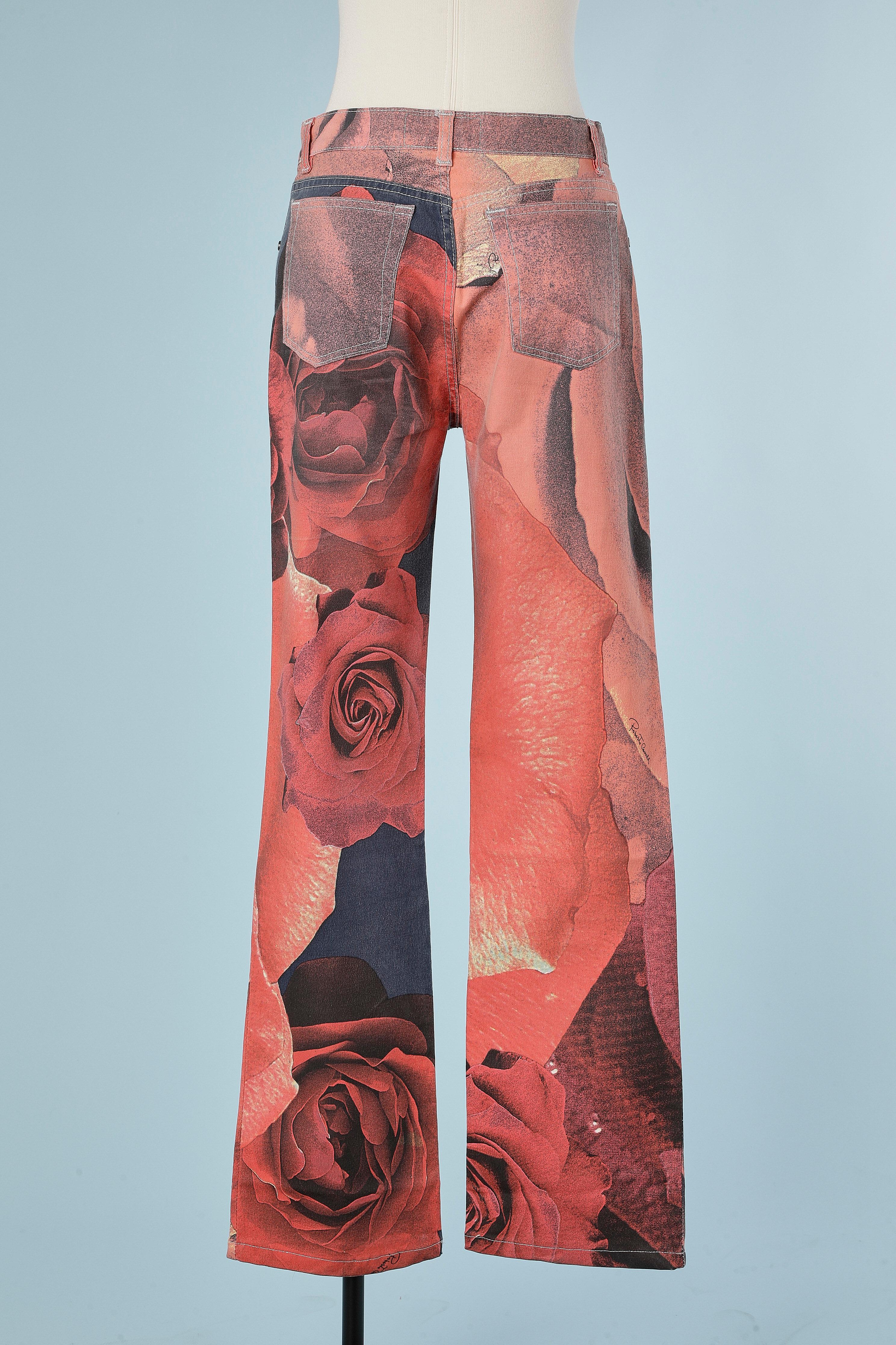 Roses printed jean Roberto Cavalli  In Excellent Condition In Saint-Ouen-Sur-Seine, FR
