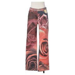 Roses printed jean Roberto Cavalli 