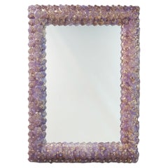 ""Roseto Glicine Oro"" Rectangular Wall Mirror by Fratelli Tosi