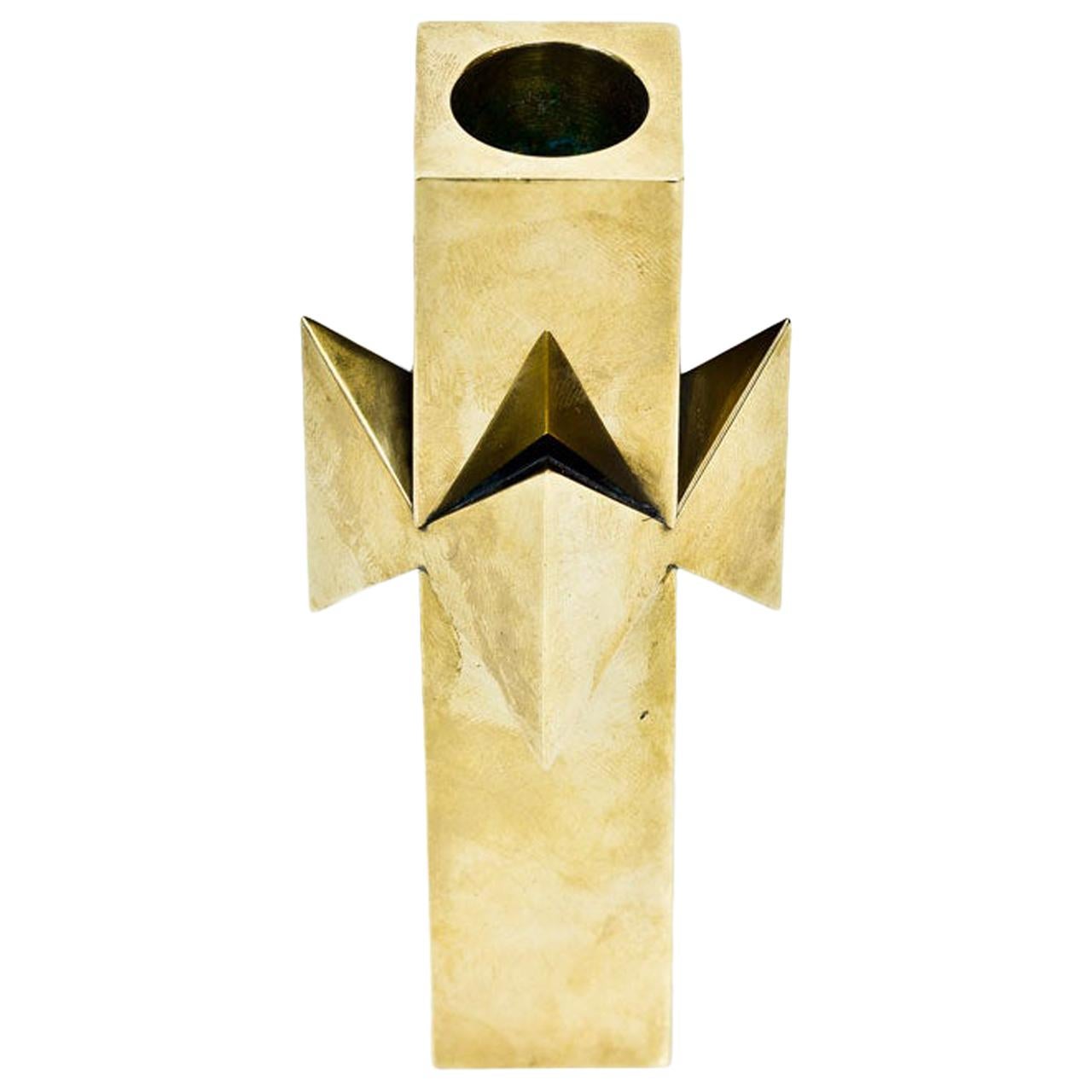 "Rosett" Brass Candleholder by Pierre Forssell