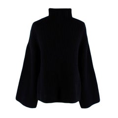 Rosetta Getty Black Asymmetric ribbed wool and cashmere-blend Jumper - Size XS