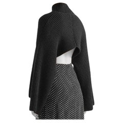 Rosetta Getty Black Asymmetric ribbed wool and cashmere-blend Jumper - Size XS
