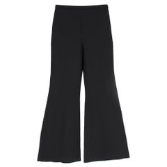 Rosetta Getty Black Jersey Pintuck Flared Trousers Size US 4