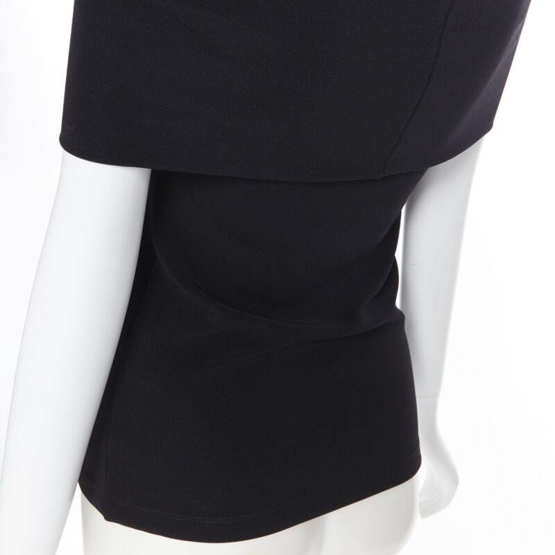 ROSETTA GETTY black knitted foldover banded off shoulder stretch top XS For Sale 2