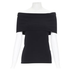 ROSETTA GETTY top elástico de punto negro con banda plegable XS