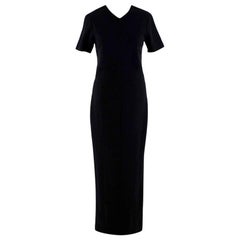 Schwarzes kurzärmeliges Maxikleid von Rosetta Getty mit kurzen Ärmeln - Größe US 4
