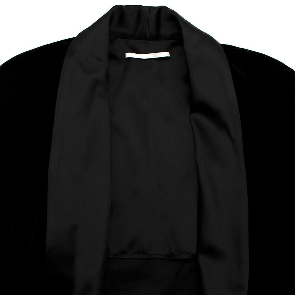 Women's or Men's Rosetta Getty Black Velvet Satin Detail Shawl Jacket - Size US 4