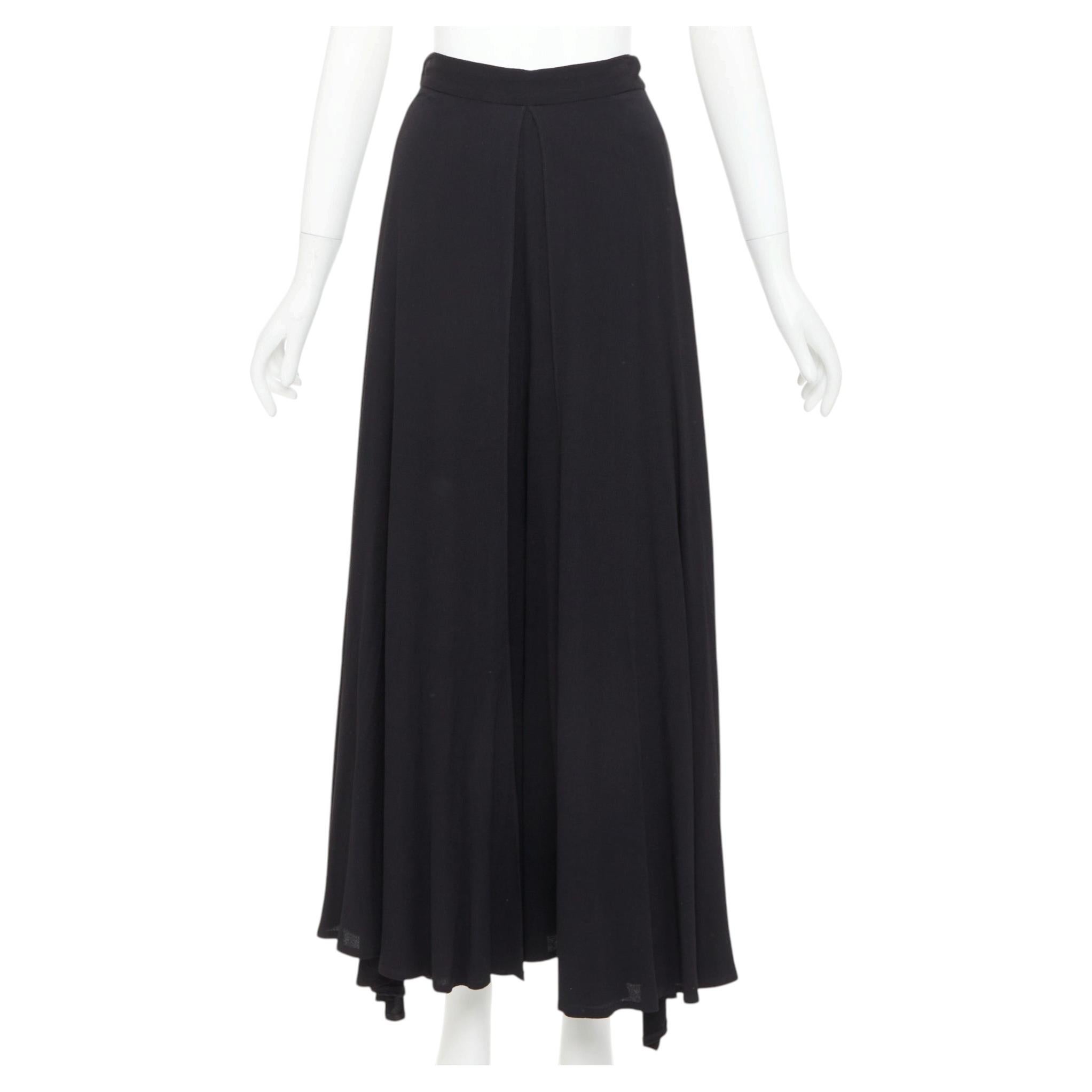 ROSETTA GETTY black viscose front inverted pleat slitted harem pants US0 X For Sale