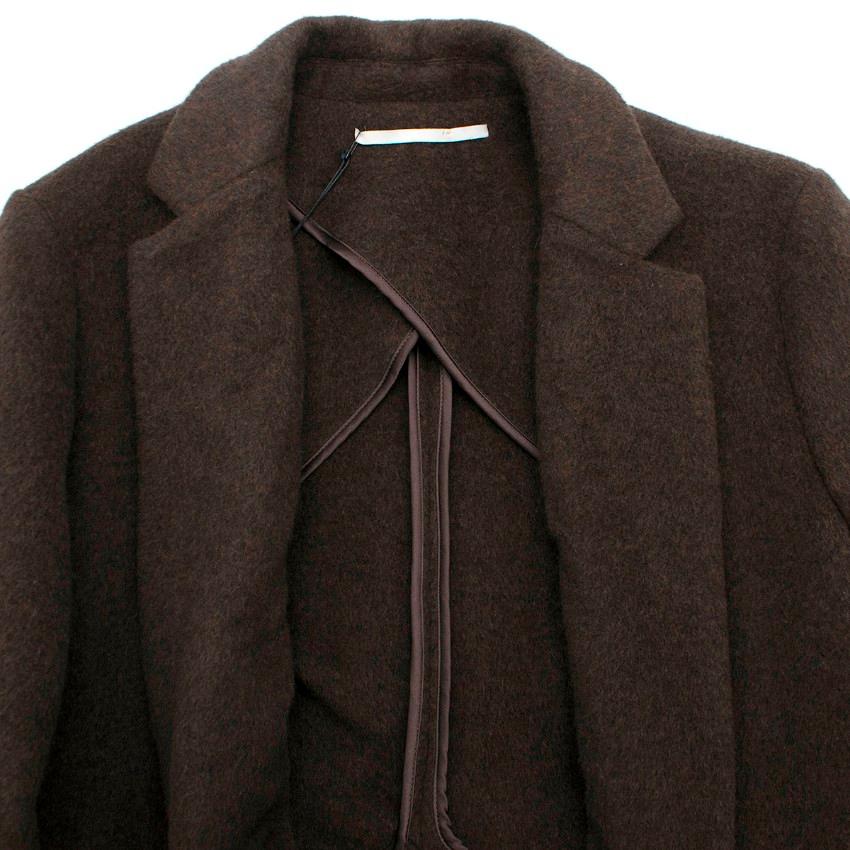 Rosetta Getty brown angora melton tailored coat - New Season - US6 For Sale 1