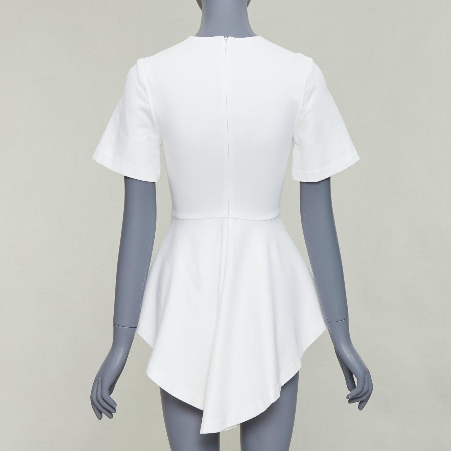 Women's ROSETTA GETTY cream silk trim peplum cascade high low top top XS For Sale