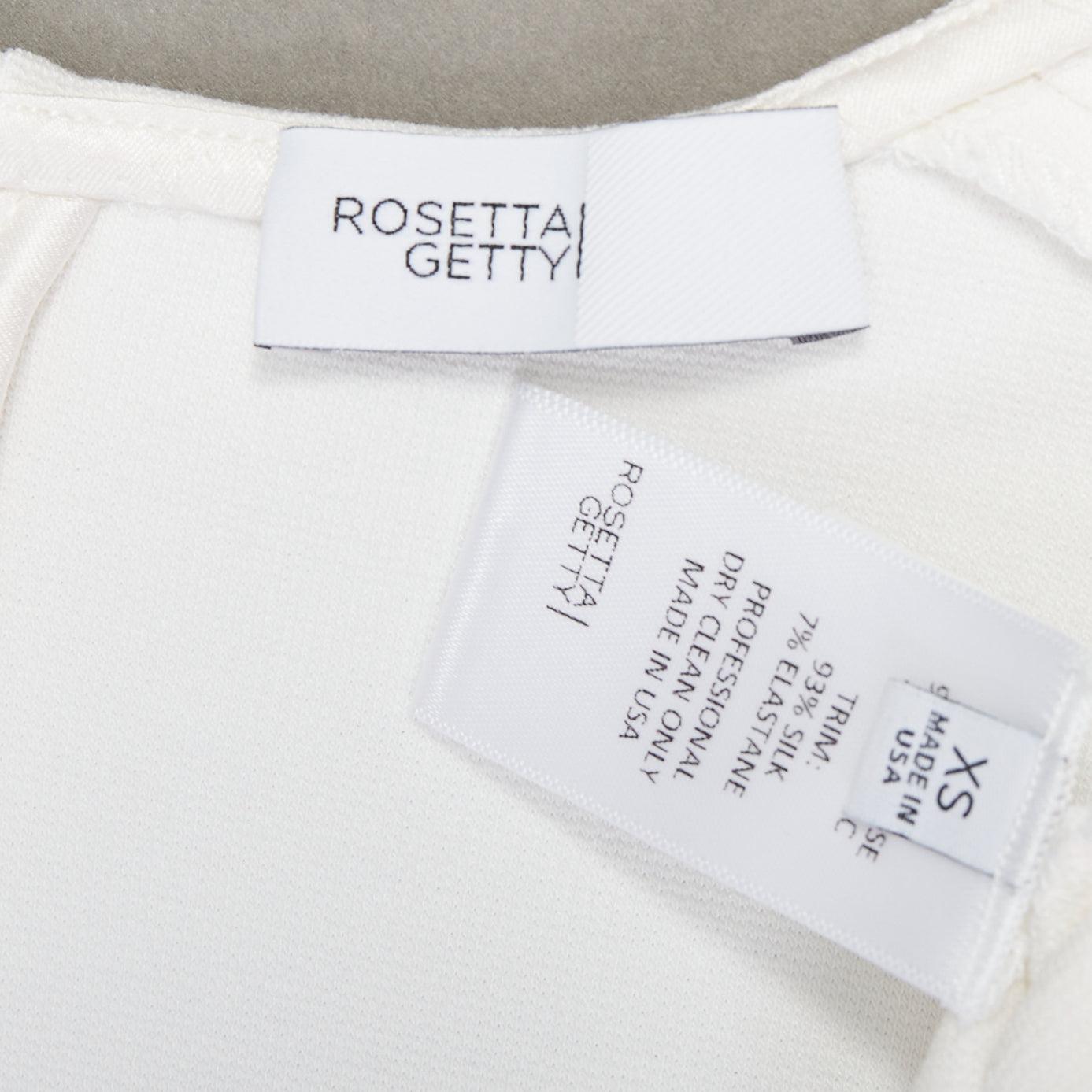 ROSETTA GETTY cream silk trim peplum cascade high low top top XS For Sale 3