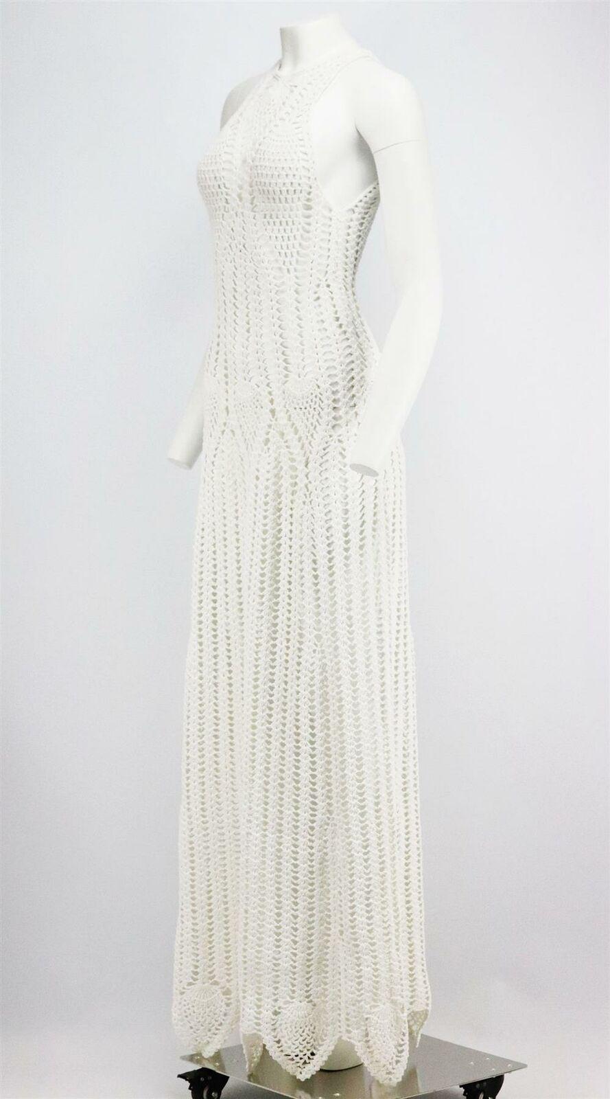 Rosetta Getty Maxikleid aus gehäkelter Baumwollmischung (Grau)