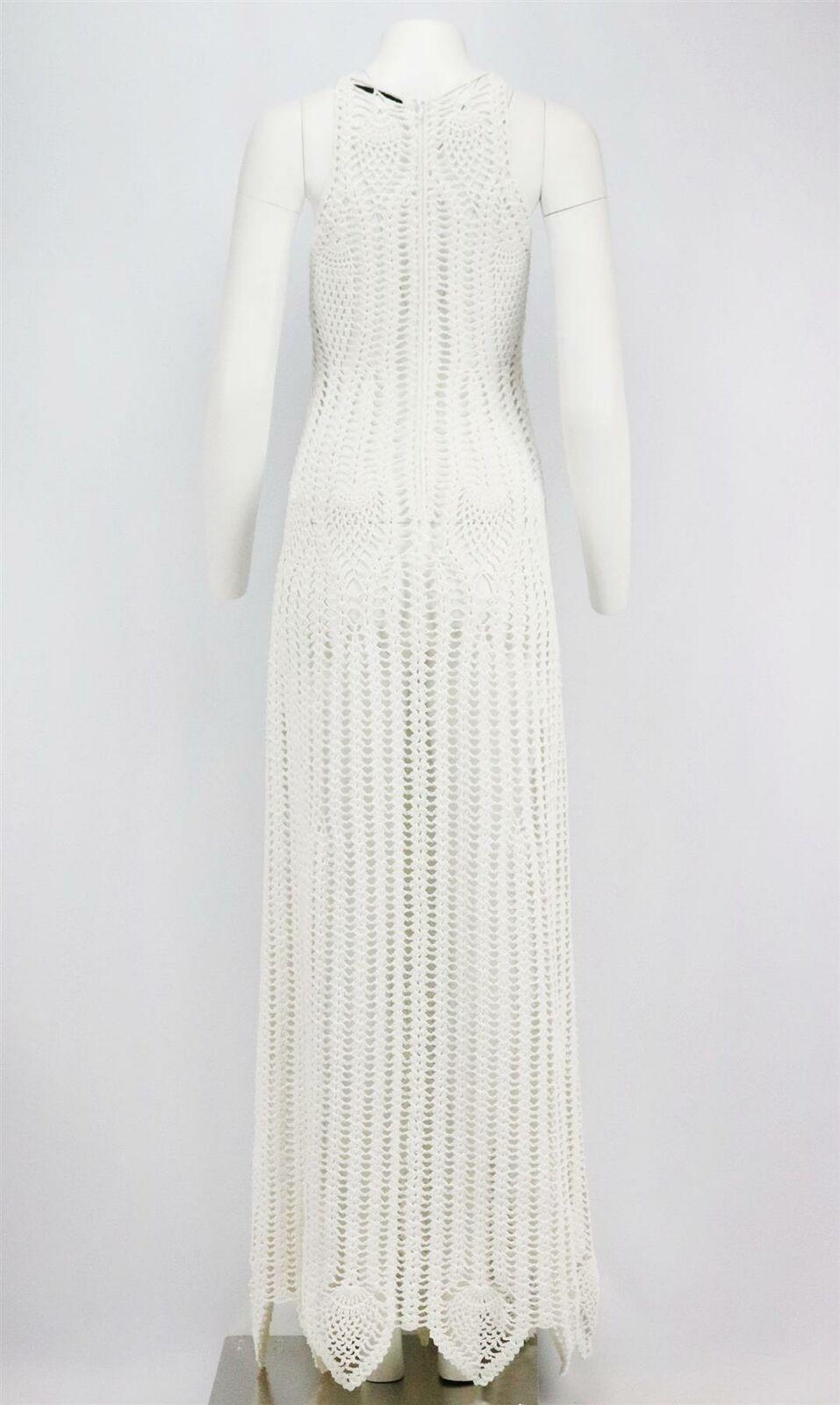 Gray Rosetta Getty Crocheted Cotton Blend Maxi Dress