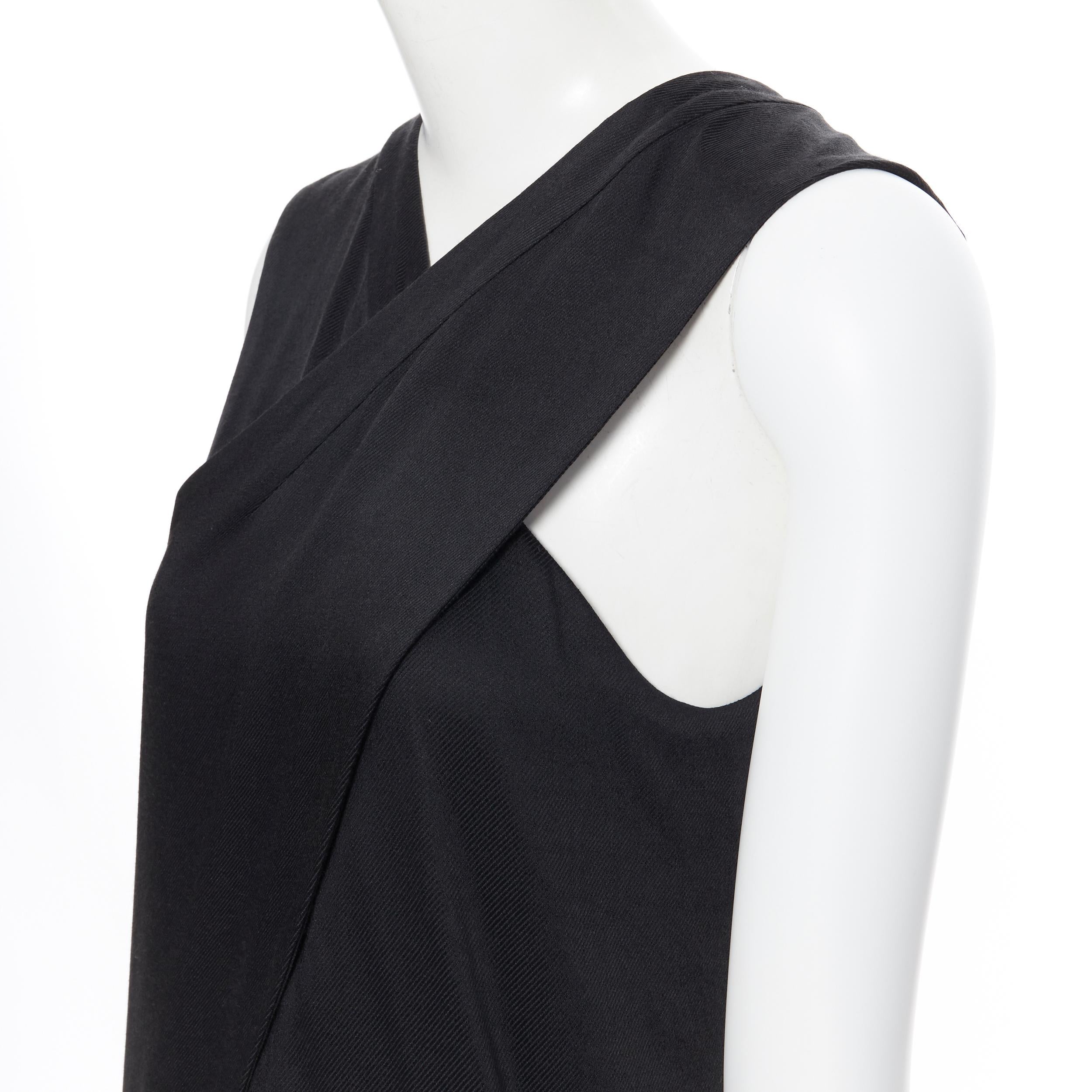 ROSETTA GETTY crossover front tail slit back sleeveless tunic top US2 XS 2