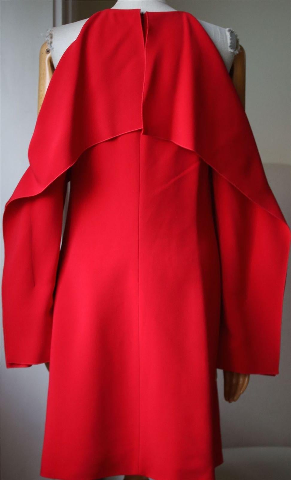 Red Rosetta Getty Layer Cutout Stretch-Cady Dress 