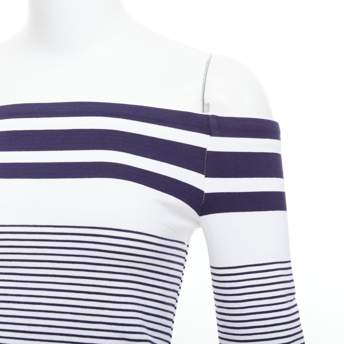 ROSETTA GETTY navy white multi striped sailor off shoulder top XS
Reference: SNKO/A00475
Brand: Rosetta Getty
Material: Viscose, Blend
Color: Navy, White
Pattern: Striped
Closure: Pullover
Extra Details: Elastic neckline.
Made in: United