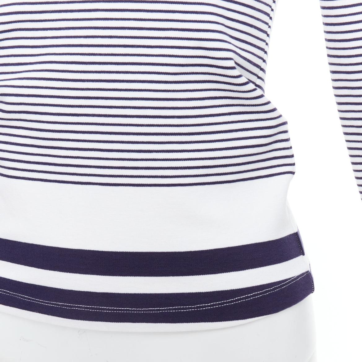 ROSETTA GETTY navy white multi striped sailor off shoulder top XS For Sale 2