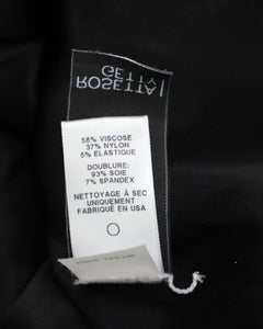 Minivestido de viscosa negro de Rosetta Getty, con cuello cuadrado y corte en A