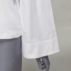 ROSETTA GETTY white 100% cotton woven cape sleeves knitted top XS