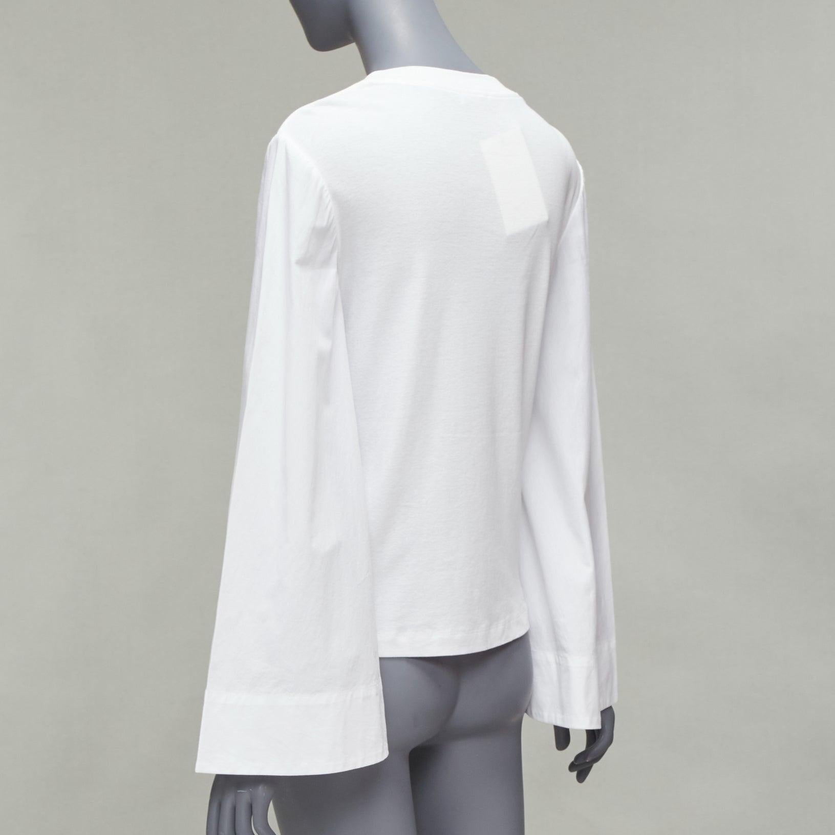 ROSETTA GETTY white 100% cotton woven cape sleeves knitted top XS For Sale 1