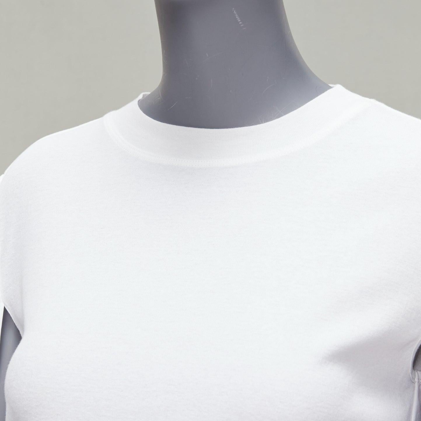 ROSETTA GETTY white 100% cotton woven cape sleeves knitted top XS For Sale 2
