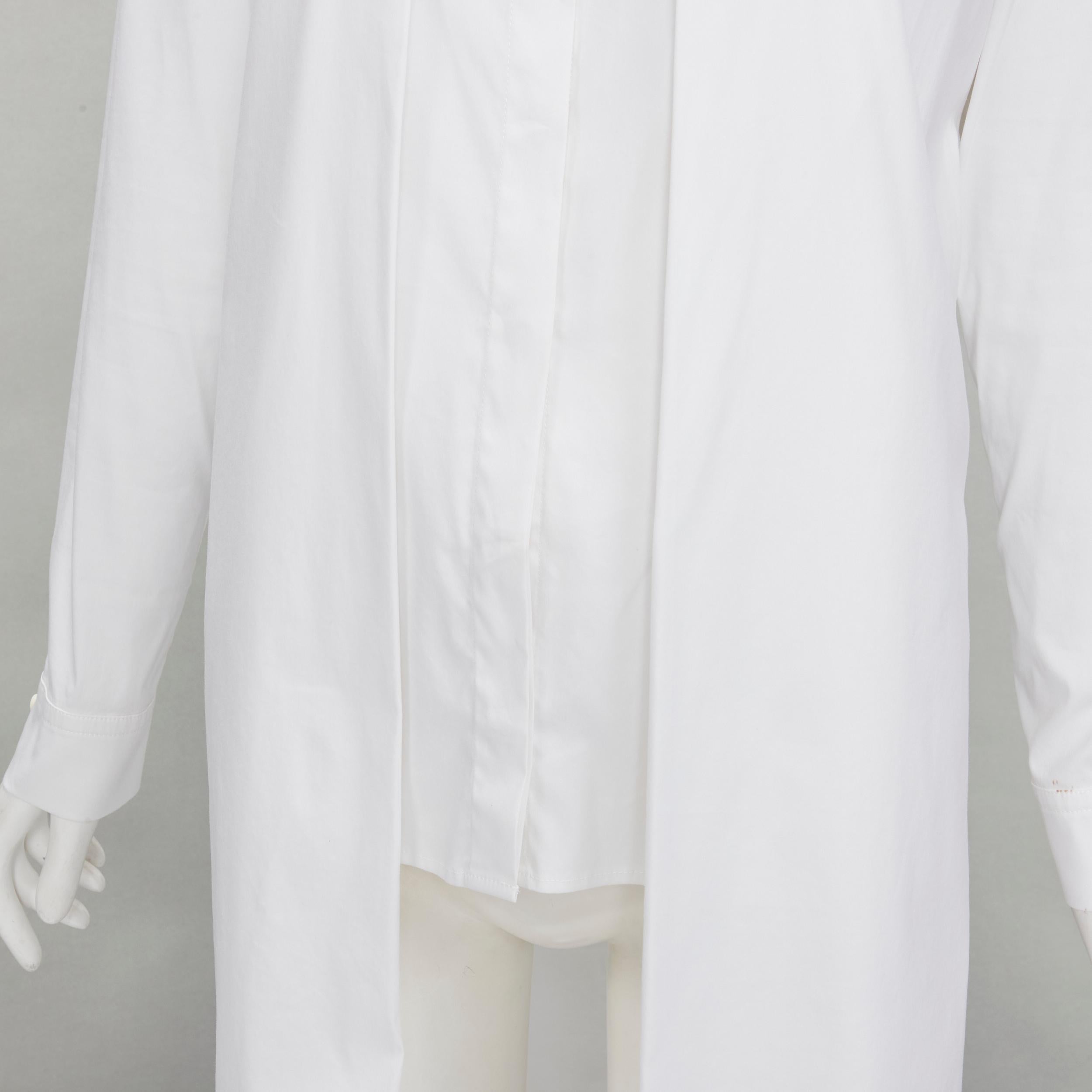 Gray ROSETTA GETTY white cotton blend high low layered shirt US6 M For Sale