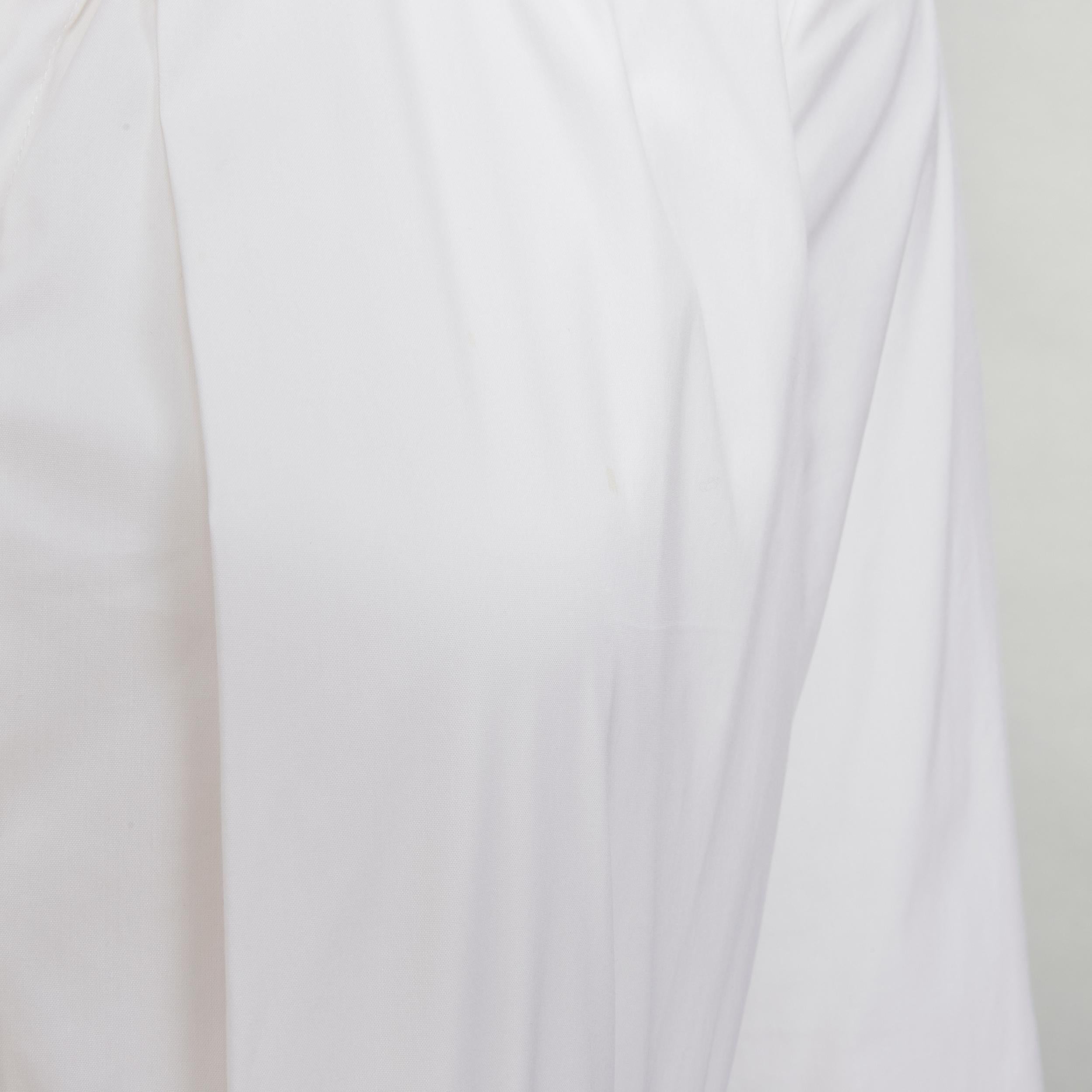 ROSETTA GETTY Weißes Hemd aus Baumwollmischung mit hohem, niedrigem Saum US6 M im Angebot 4