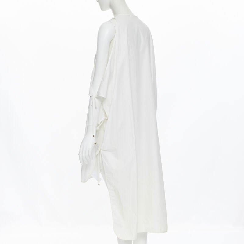 ROSETTA GETTY white cotton gold harware tie side high low casual dress XS For Sale 2