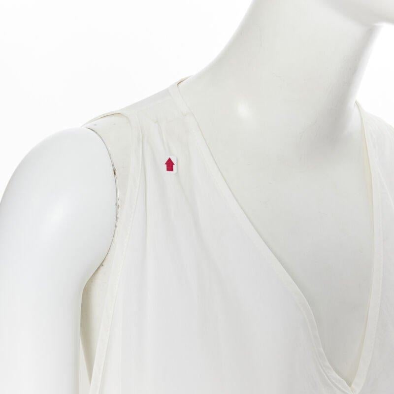 ROSETTA GETTY white cotton gold harware tie side high low casual dress XS For Sale 3
