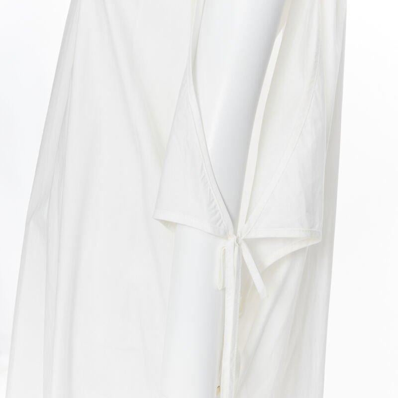 ROSETTA GETTY white cotton gold harware tie side high low casual dress XS For Sale 4