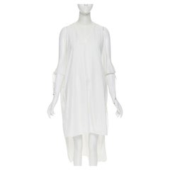 ROSETTA GETTY white cotton gold harware tie side high low casual dress XS
