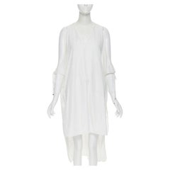 ROSETTA GETTY algodón blanco dorado harware lazo lateral alto bajo vestido casual XS