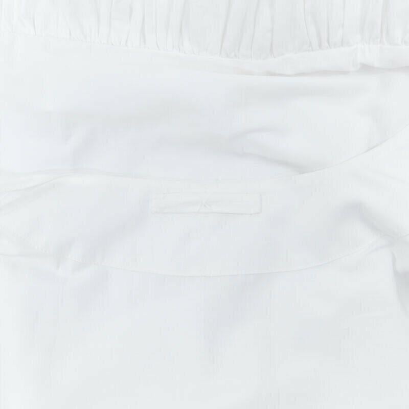 ROSETTA GETTY white cotton wrap front self tie flared casual midi day dress XS For Sale 5