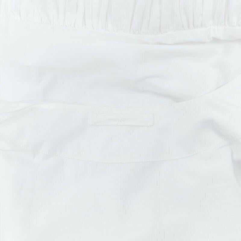 ROSETTA GETTY white cotton wrap front self tie flared casual midi day dress XS 5
