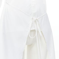 ROSETTA GETTY white viscose  long sleeve high low train hem shirt top US2 XS