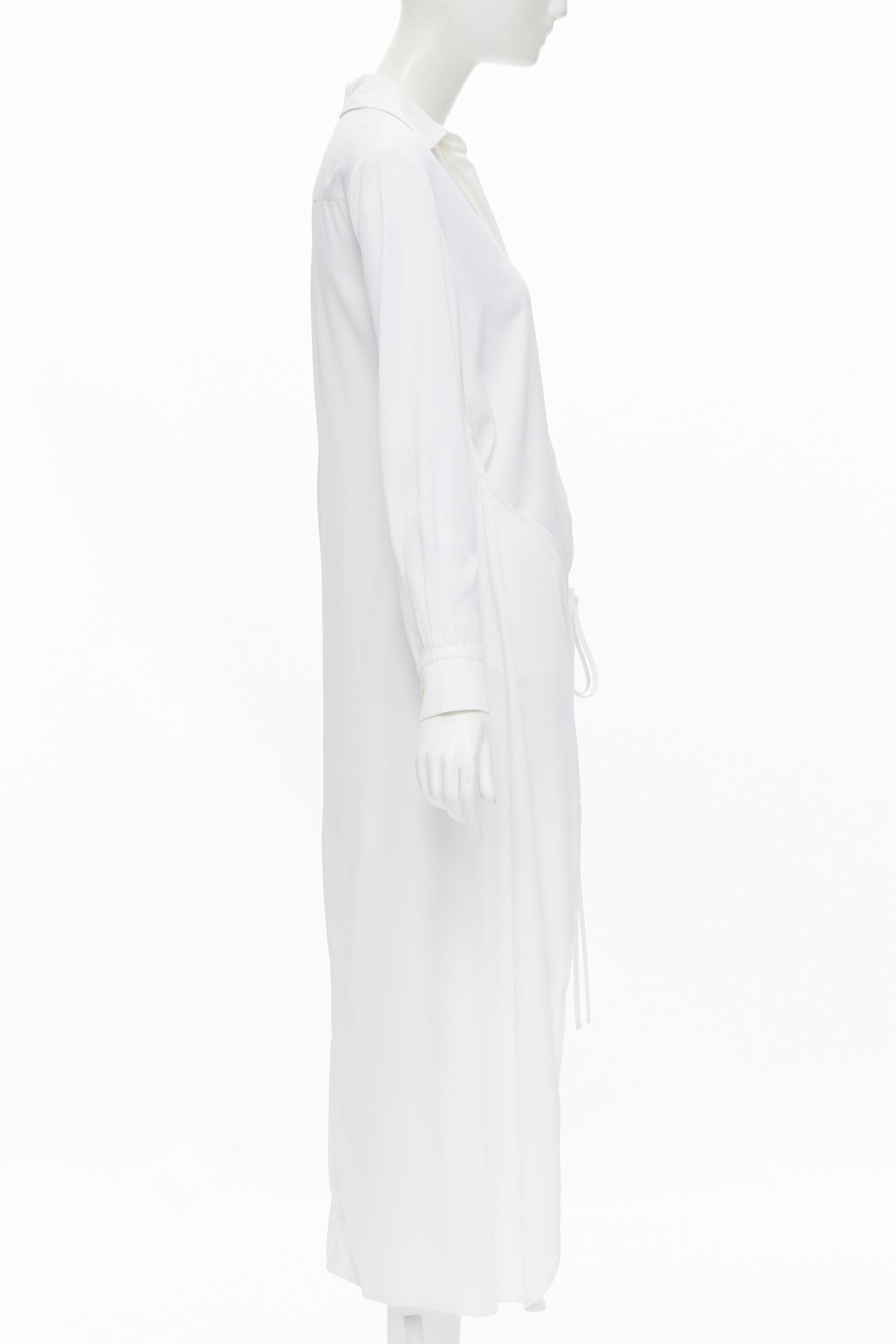 ROSETTA GETTY white viscose  long sleeve high low train hem shirt top US2 XS In Good Condition For Sale In Hong Kong, NT