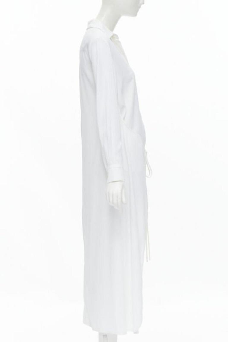 ROSETTA GETTY white viscose  long sleeve high low train hem shirt top US2 XS In Good Condition For Sale In Hong Kong, NT