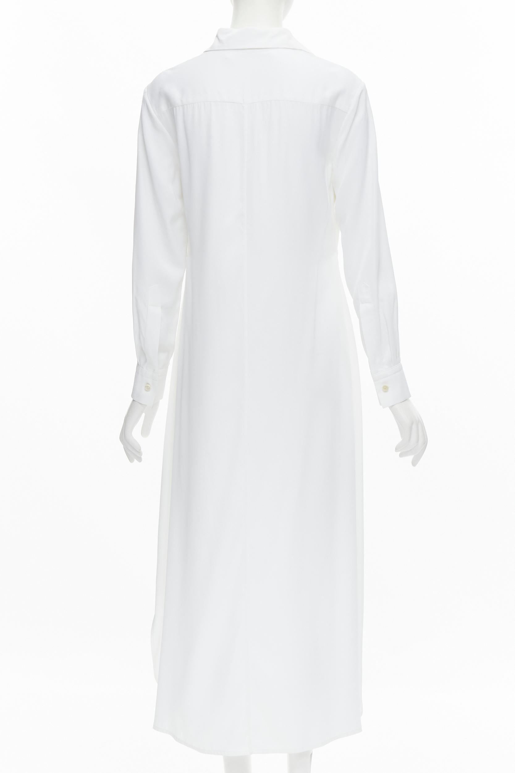 Women's ROSETTA GETTY white viscose  long sleeve high low train hem shirt top US2 XS For Sale