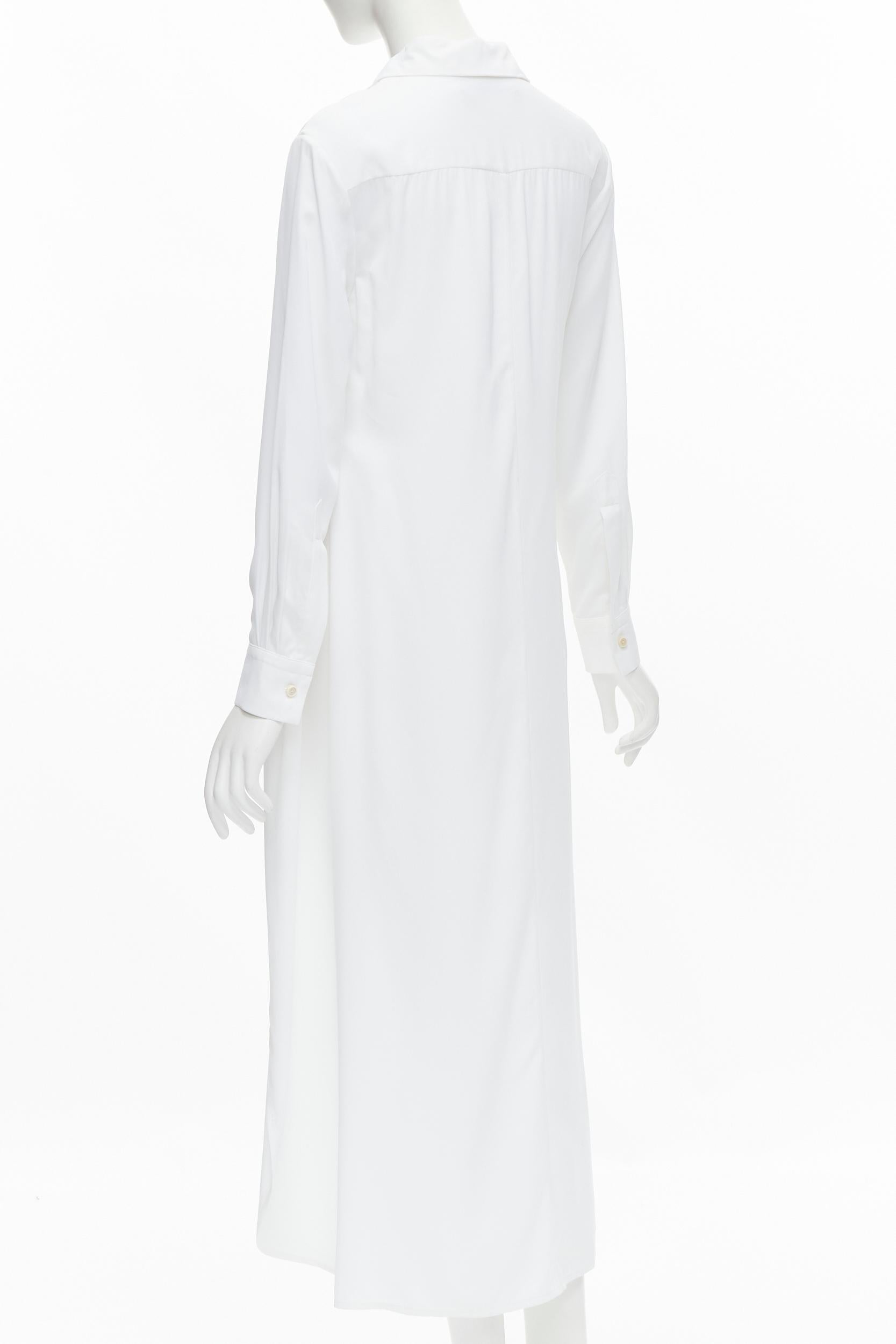 ROSETTA GETTY white viscose  long sleeve high low train hem shirt top US2 XS For Sale 1