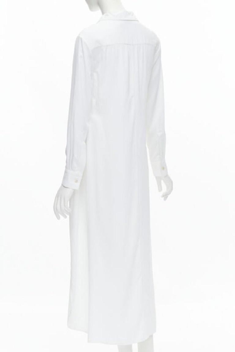 ROSETTA GETTY white viscose  long sleeve high low train hem shirt top US2 XS For Sale 1