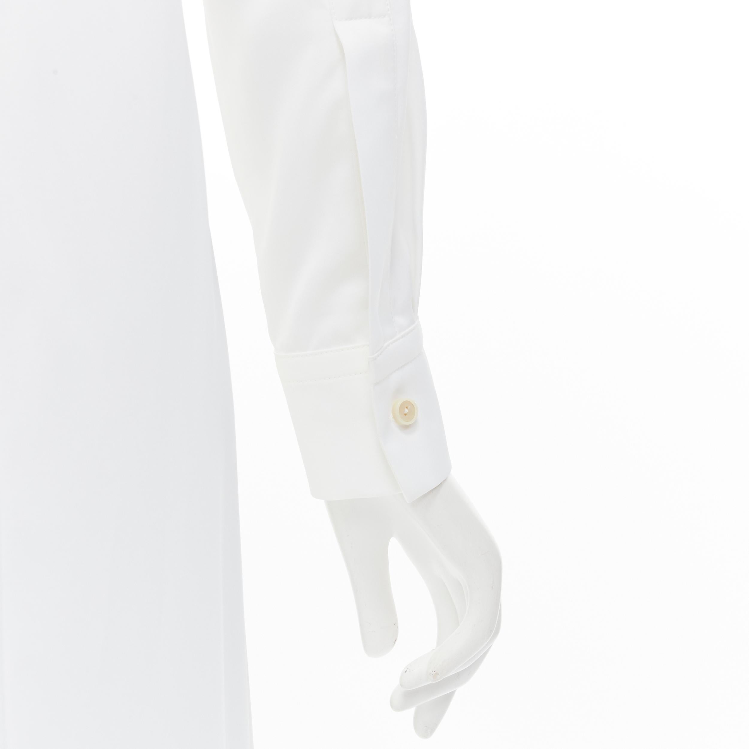 ROSETTA GETTY white viscose  long sleeve high low train hem shirt top US2 XS For Sale 3