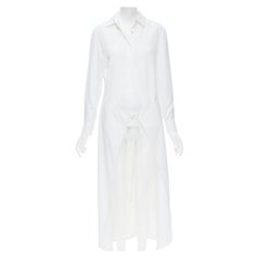 ROSETTA GETTY viscosa blanca  camiseta de manga larga con dobladillo alto y bajo US2 XS